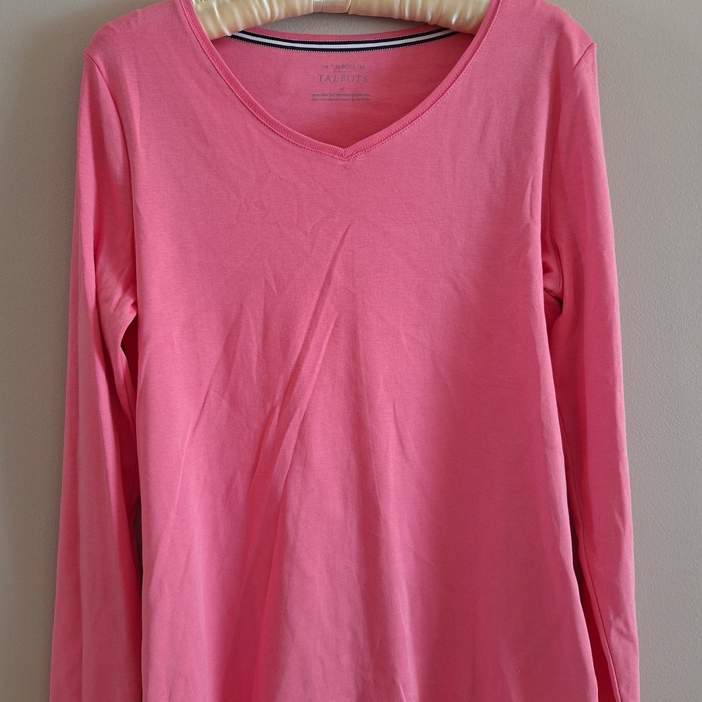Talbots Women's Pink Long Sleeve Tee